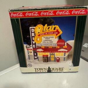 Coca-Cola Town Square Drive-In Model with Red and Yellow Accents